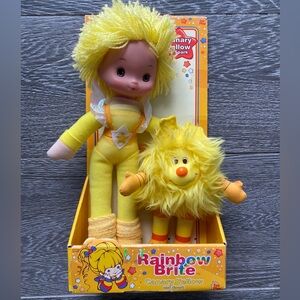 2003 Rainbow Brite 12” Canary Yellow Plush Doll with Spark Sprite